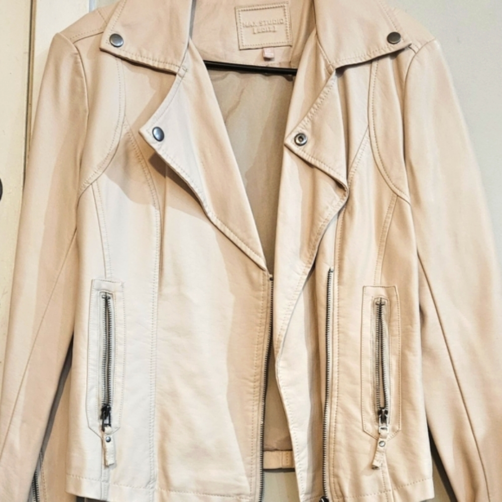 Blush Pink Faux Leather Jacket - Max Studio